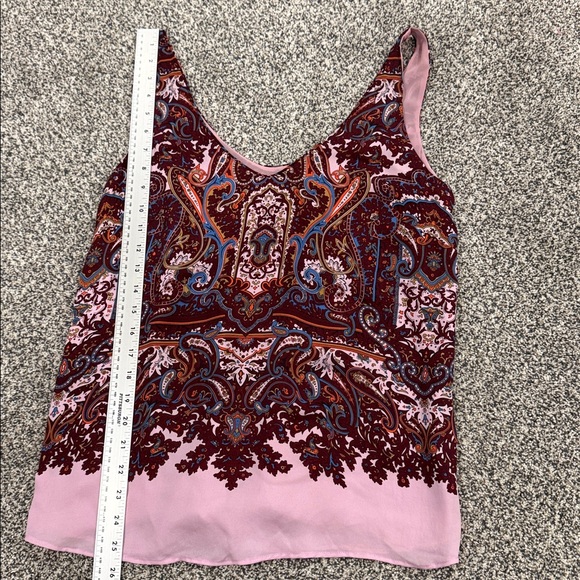 J. Crew Cate Silk Iced Lilac Paisley Flowing Classy Versatile Tank Top Size 6 - Picture 9 of 10
